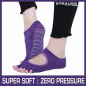 2 - Strauss Yoga Socks,  Dark Purple  Free Size 