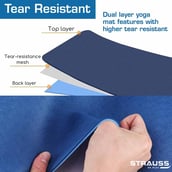 3 - Strauss TPE Eco Friendly Dual Layer Yoga Mat, Blue 6 mm