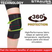 2 - Strauss Adjustable Knee Support,  Black  Free Size 