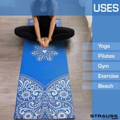 4 - Strauss Meditation Butterfly Yoga Mat,  Navy Blue  5 mm 