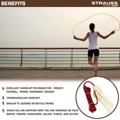 3 - Strauss Wooden Skipping Rope,  Red  Free Size 