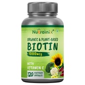 Nutrainix Organic & Plant-Based Biotin,  120 capsules  Natural 