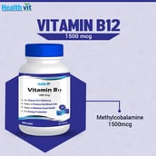 highlights - Healthvit Vitamin (B12 1500mcg),  60 tablet(s)  Unflavoured 