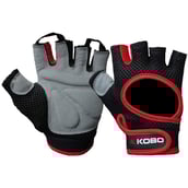 KOBO Gym Gloves (WTG-03),  Red & Black  Medium 