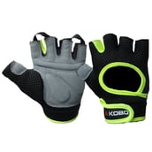 KOBO Gym Gloves (WTG-03),  Florocent Green & Black  Large 
