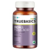 8 - TrueBasics Iron and Folic Acid,  30 capsules 