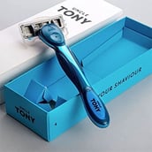 Uncle Tony Shaving Experience Kit (Razor + Foam),  2 Piece(s)/Pack  for All Types of Beard Blue 