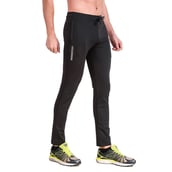 3 - Fitinc Men's Gym & Yoga Wear Stretchable Trackpant with Two Zipper Pockets,  Black  Medium 