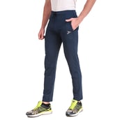 5 - Fitinc Men's Gym & Yoga Wear Stretchable Trackpant with Two Zipper Pockets,  Navy Blue  XL 