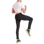 5 - Fitinc Men's Gym & Yoga Wear Stretchable Trackpant with Two Zipper Pockets,  Black  Large 