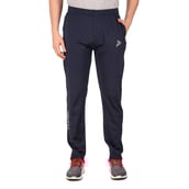 3 - Fitinc Lycra Stretchable Trackpant for Men with Two Side Zipper Pockets,  Navy Blue  Medium 
