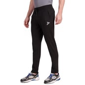 3 - Fitinc Dobby Stretchable Trackpant for Men with Two Zipper Pockets,  Black  XL 