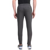 2 - Fitinc Dobby Stretchable Trackpant for Men with Two Zipper Pockets,  Grey  Small 