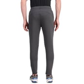 2 - Fitinc Dobby Stretchable Trackpant for Men with Two Zipper Pockets,  Grey  XXL 