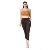 1 - Fitinc Premium Stretchable Trackpant with Zippers Pockets for Women, Black Medium