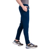 6 - Fitinc Dobby Stretchable Trackpant for Men with Two Zipper Pockets, Air Force Blue XXXL