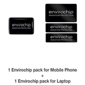 4 - Envirochip Rakhi Gift of Wellness Care Pack,  Pack of 2s for Mobile + Laptop (Black + Black) 