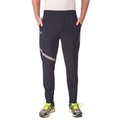 3 - Fitinc NS Polycotton Lycra Jogger with Both Side Zip Pockets, Navy Blue Medium