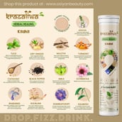 ingredients - Krasaliwa Herbal Healing Kadha Pack of 3, 20 tablet(s)