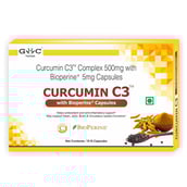 GHC Curcumin C3 Complex 500mg with Bioperine 5mg, 10 capsules