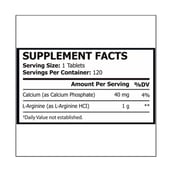 supplement - Pole Nutrition L Arginine 1000mg,  120 tablet(s) 