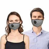 Strauss Unisex Anti-Bacterial Protection Mask with Vent,  Large, Grey 
