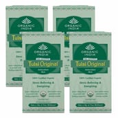 Organic India Original Tulsi Tea,  Unflavoured  25 Piece(s)/Pack  - Pack of 4