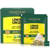 3 - VAHDAM Lemon Ginger Green Tea, 15 Piece(s)/Pack Natural