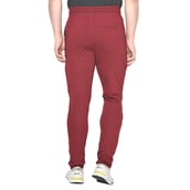 3 - Fitinc Cotton Double Strip Designed Trackpant with Both Side Zipper, Wine Small