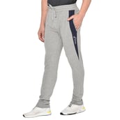 1 - Fitinc Striped Slim Fit Cotton Trackpant for Men, Grey Large