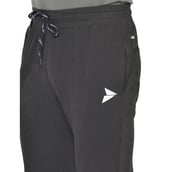 4 - Fitinc Cotton Double Strip Designed Trackpant with Both Side Zipper,  Black  XL 