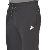 4 - Fitinc Cotton Double Strip Designed Trackpant with Both Side Zipper, Black XXL