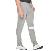 2 - Fitinc White Striped Cotton Trackpant with Both Side Zipper,  Grey  XL 
