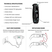 4 - MevoFit Slim Fitness Band,  Black 