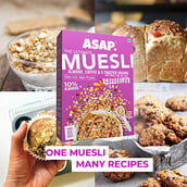4 - ASAP Ultimate Breakfast Multigrain Muesli,  420 g  COFFEELUV (Almond  Coffee & 5 Toasted Grains) 