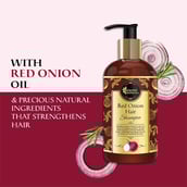 3 - Oriental Botanics Red Onion Hair Shampoo, 300 ml with 27 Hair Boosters Controls Hair Loss & Promotes Healthy Hair Growth