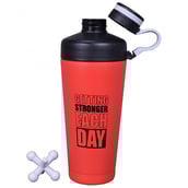 1 - GHC Steel Shaker Bottle,  with TwistOn Cap Red  1000 ml 