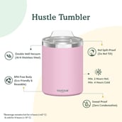 4 - VAHDAM Hustle Stainless Steel Tumbler,  Blush Pink  300 ml 