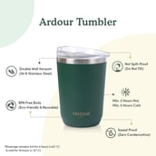 2 - VAHDAM Ardour Stainless Steel Tumbler,  Dark Green  350 ml 