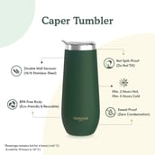 2 - VAHDAM Caper Stainless Steel Tumbler,  Dark Green  270 ml 