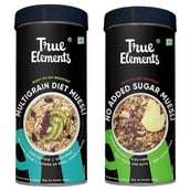 True Elements No added Sugar & Multigrain Diet Muesli Combo,  2 Piece(s)/Pack  Unflavoured 