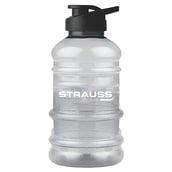 1 - Strauss Gallon Shaker Water Bottle,  Transparent, White Shade  1.5 L 