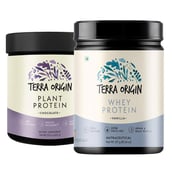 1 - Terra Origin Whey Protein & Plant Protien Combo, 2 Piece(s)/Pack Vanilla and Chocolate