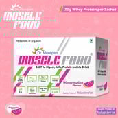 2 - Dr. Morepen Muscle Food Whey Protein Isolate,  10 sachets/pack  Watermelon 