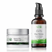The Beauty Sailor Green Tea Night Gel 50 g & Hydrating Face Serum Combo,  30 ml  Skin Repair 