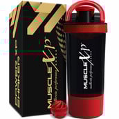 1 - MuscleXP Power XP Blender Shaker with Compartment,  Black & Red  700 ml 