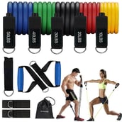 1 - Strauss Resistance Bands Set (Pack of 5),  Assorted  10 lbs,20 lbs,30 lbs,40 lbs,50 lbs 