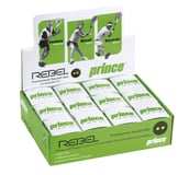 Prince Double Dot Yellow Rebel Squash Balls (12 balls/box)