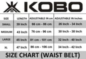 KOBO Back Support Weight Lifting Gym Belt (WTB-02), Black Large