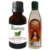 Kazima Peppermint 15ml & Coconut Hair Oil 100ml,  2 Piece(s)/Pack  Hair Care 